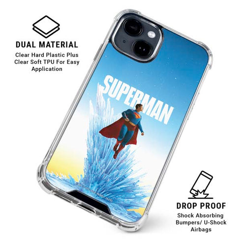 Superman 2025 Fortress of Solitude Classic Rise iPhone 15 Clear Case